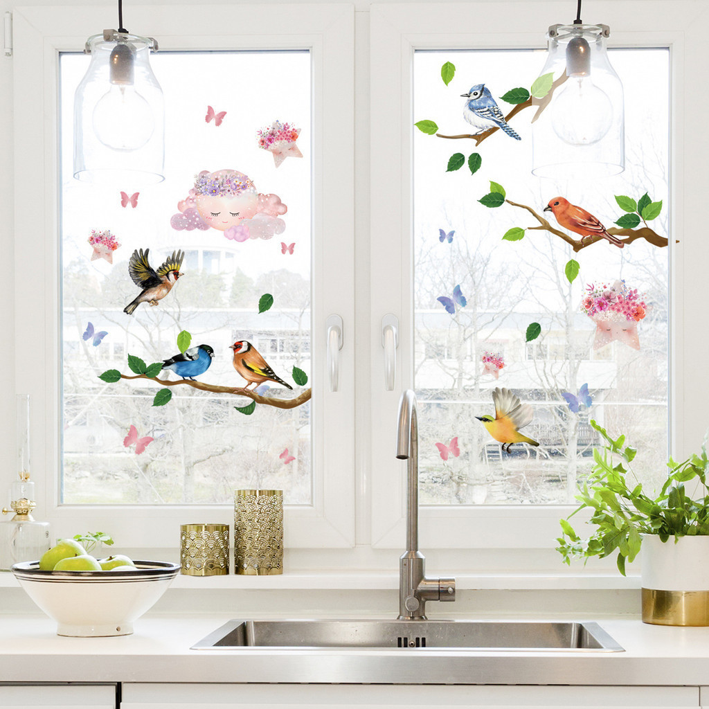 2 sheet/set Cartoon Wall Window Stickers,Electrostatic Sticker,Double ...