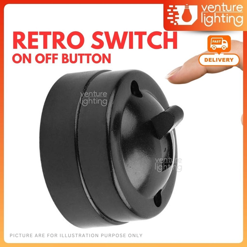 RETRO TOGGLE SWITCH Vintage Switch ON OFF Button Round Wall Mounted ...
