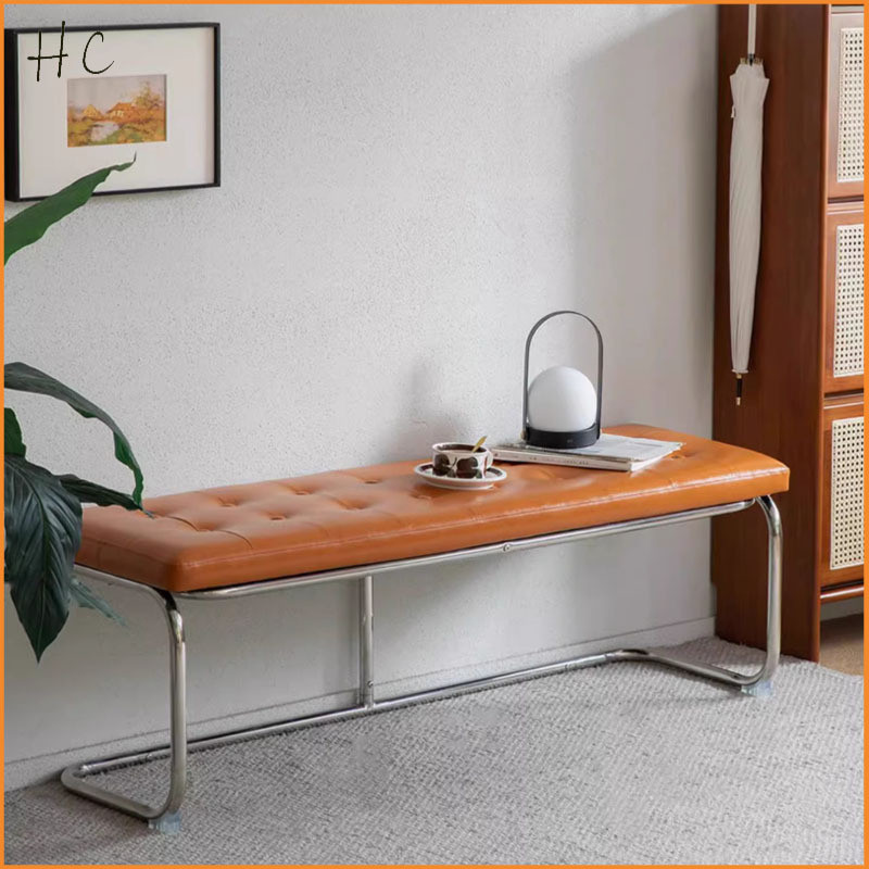 Bench Nordic Retro Home Stainless Steel Chair Restaurant Long Bench ...
