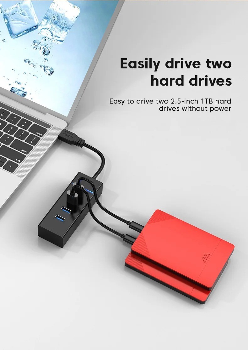 BENOSEM USB Hub 3.0 Multi USB Splitter 4 USB3.0 Port 3.0 USB 2.0 for PC ...