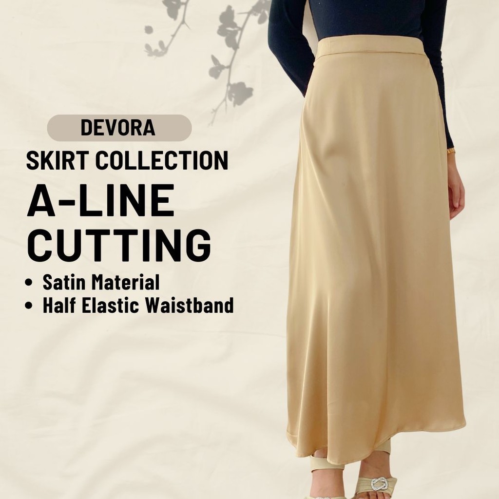 ZOE ARISSA SKIRT MUSLIMAH SATIN PREMIUM Devora Ioria Satin Skirt Labuh