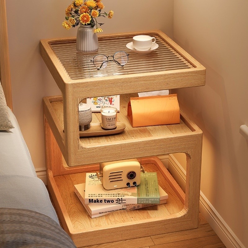 Bedside Table All Solid Wood Drawer Cabinet New Bedroom Multi-level ...