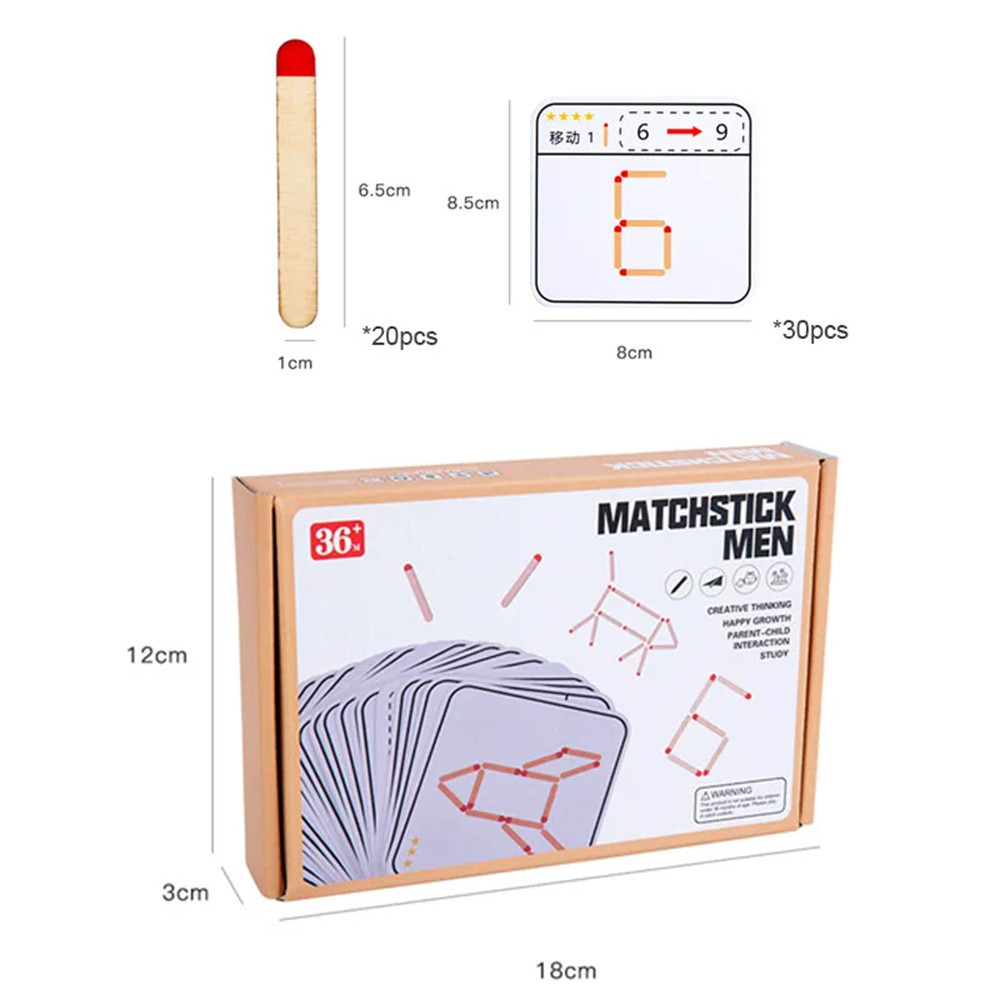 Wood DIY Matchstick Puzzle for Kids Children Kindergarten Thinking ...