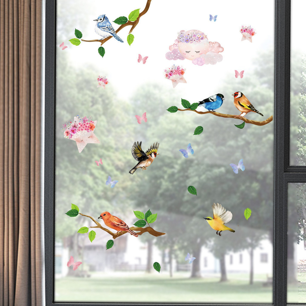 2 sheet/set Cartoon Wall Window Stickers,Electrostatic Sticker,Double ...