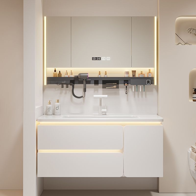 2025 new cream style bathroom cabinet ceramic integrated basin ...