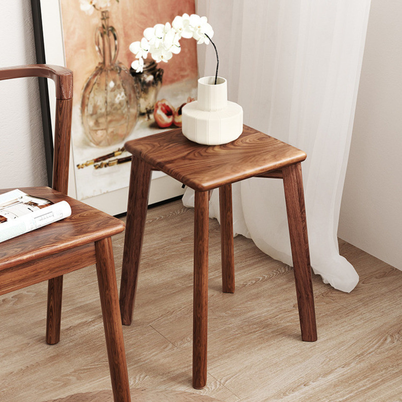 Stool Solid Wood For Household Use Stackable Thick Commercial Dining ...