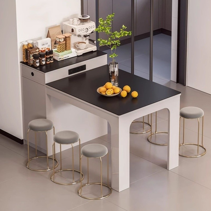Dining Table Slab Retractable Rock Island Dining Table Integrated ...
