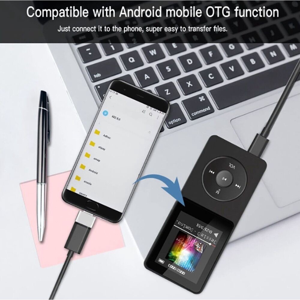 Portable MP3 Player Digital Display Screen Support 128GB Bluetooth MP4 ...