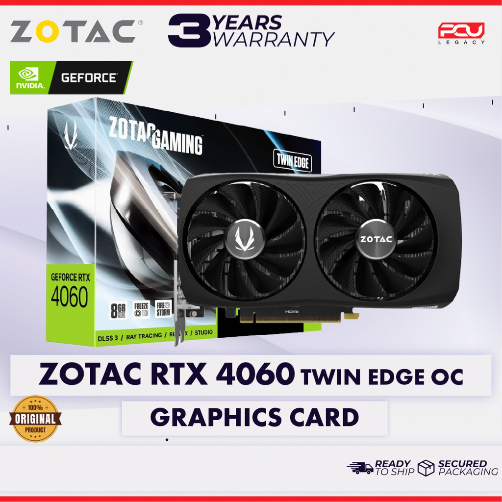 ZOTAC GAMING GEFORCE RTX 4060 8GB TWIN EDGE OC VGA CARD 3Y Shopee Singapore