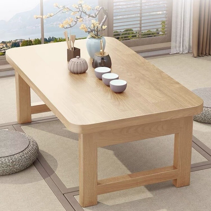 Rubber Wood Foldable Low Table Solid Wood Bay Window Table Study Table ...