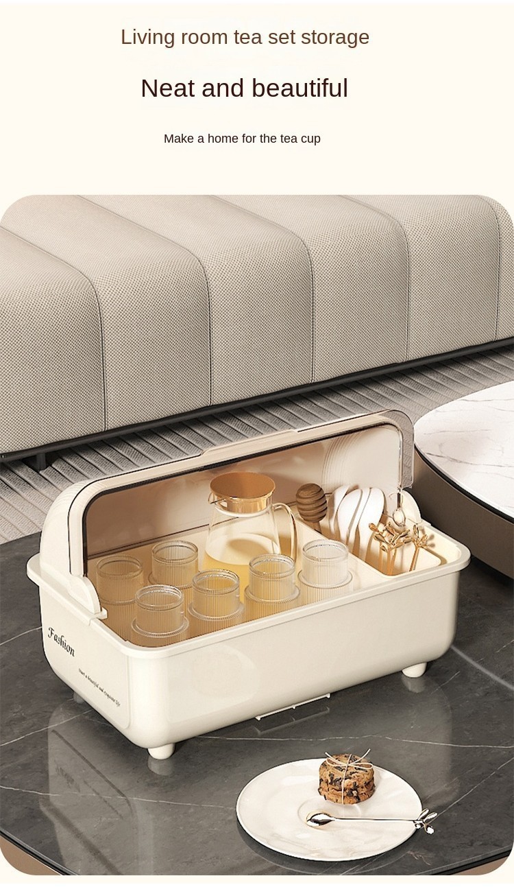 JUJIAJIA Kitchen Dish Rack with Cover/Dish Drainer with Chopstick ...