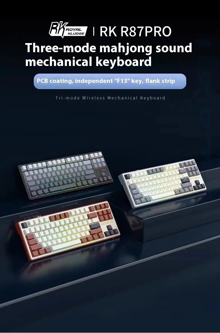 RK R87Pro Wireless Mechanical Keyboard RGB 3mode Hot Swappable