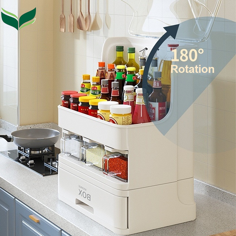 XX Spice Rack Large Capacity Seasoning Storage Shelf Multi Layer