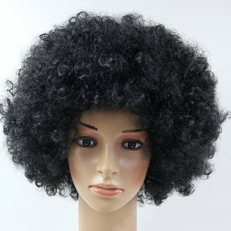 Mad Crazy Scientist Hip Hop Style Afro Curly Hair 3Colors Black Brown