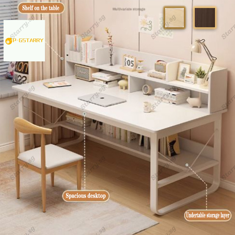 S·T Computer Table Desktop Home Desk Bookshelf Integrated Study Table ...