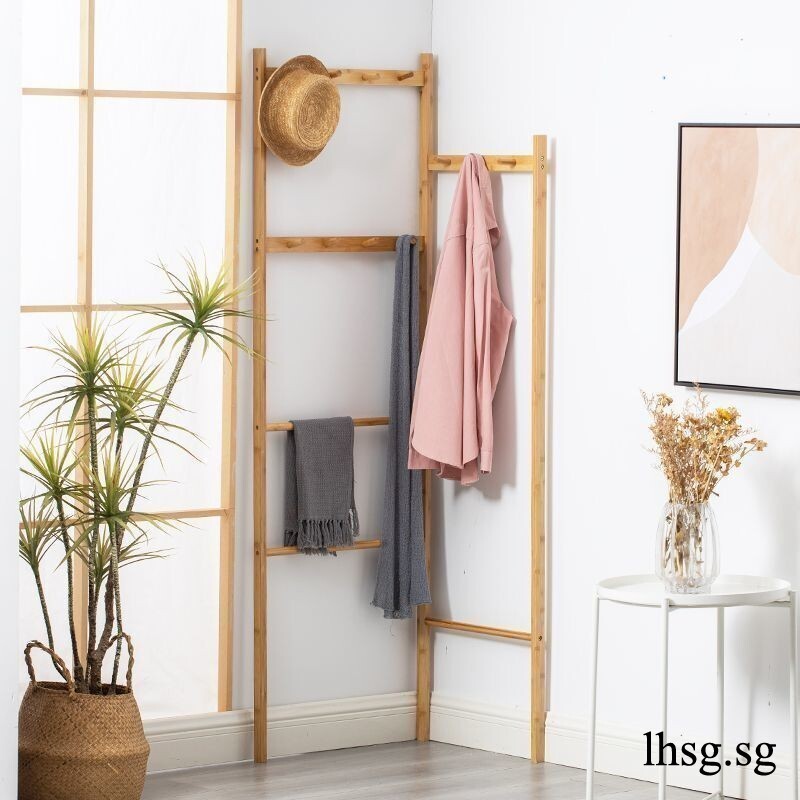 LHSG Solid Wood Clothes And Hats Rack lothes Rack Corner ...