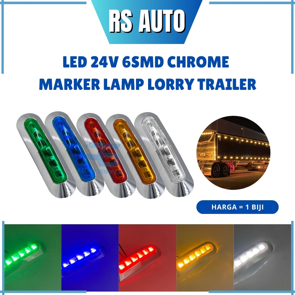 Biqing LED Side Marker Lights,2 LED Position Side Lamps Green Side Marker Assembly 12V/24V