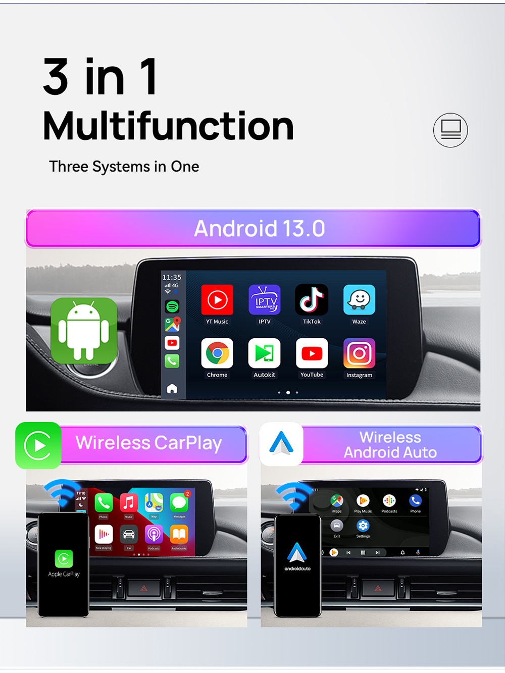 EAU Carlinkit UHD Wireless Carplay TV Ai Box Android SDM660 GPS