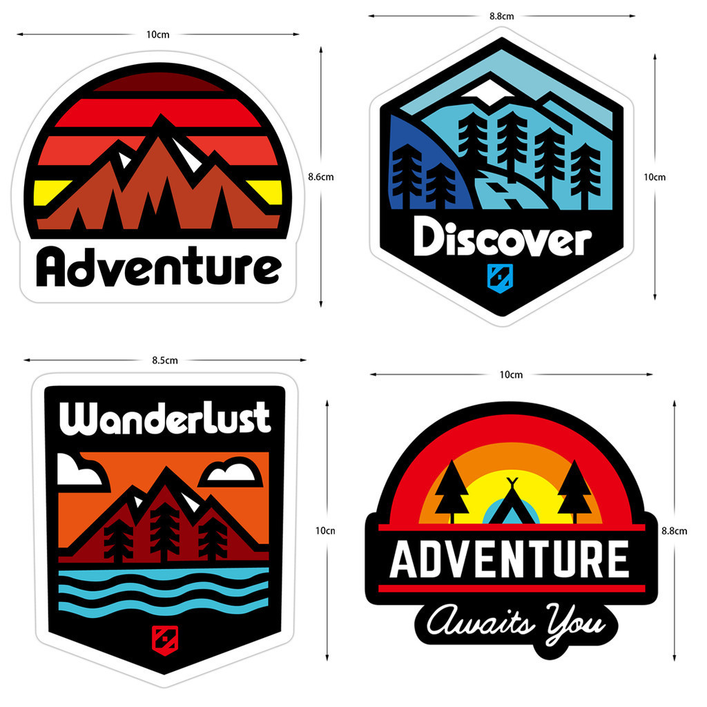 Outdoor Adventure Expedition Reflective Car Motorcycle Stickers Scooter ...