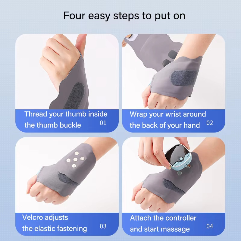 Portable Electric Heating Wrist Massager EMS Microcurrent 5 Levels Hot ...