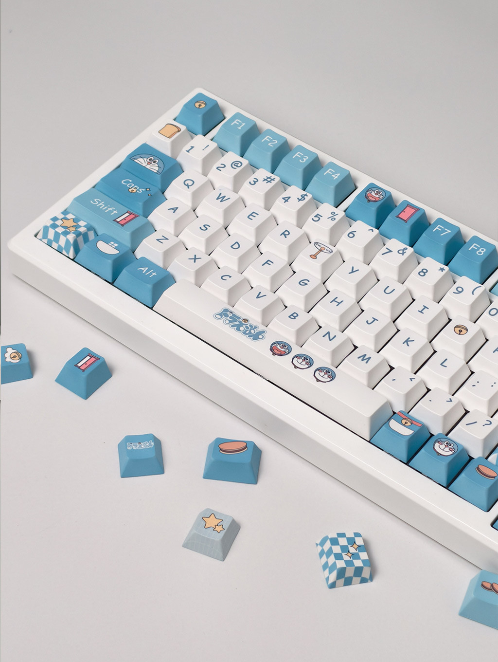 Doraemon Keycaps MOA/Cherry Profile 130 Keys PBT Dye Sublimation Aula ...