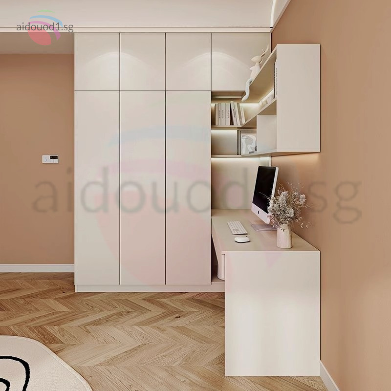 Corner Desk Wardrobe Cabinet Combination Small Apartment Bedroom Home L ...
