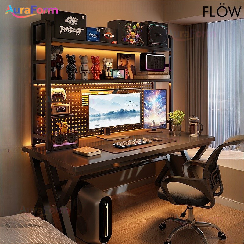 Computer Table | Bookshelf + Cavity Plate Integrated Table Heighten ...