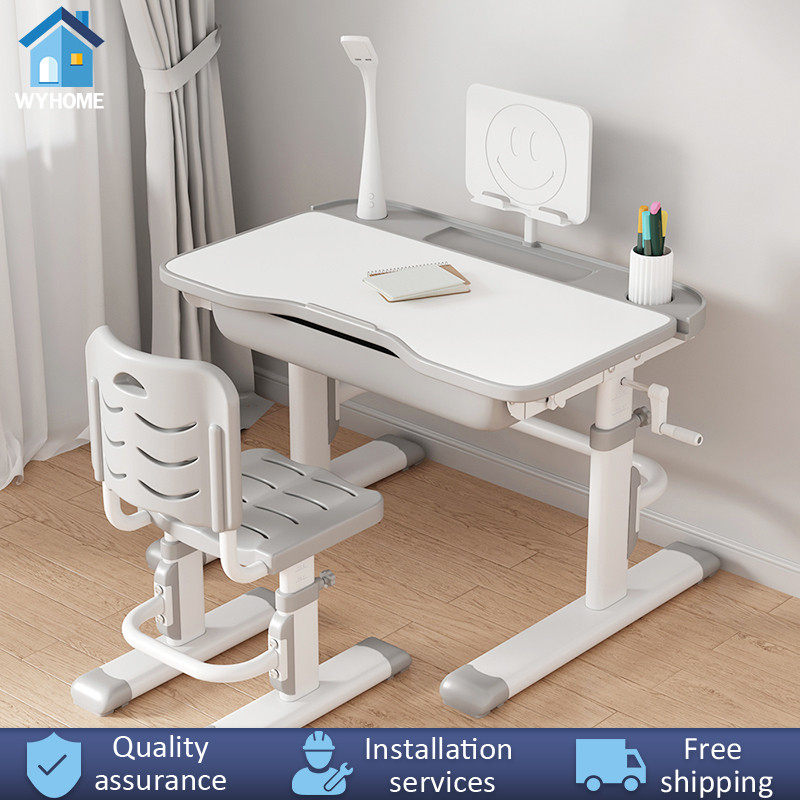 WY Children's Study Table And Chair Set Can Be Raised And Lowered Table ...