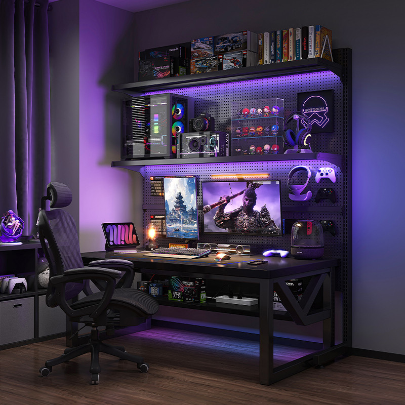 Perforated Board Computer Desk Desktop Gaming Table Bedroom Home Floor ...