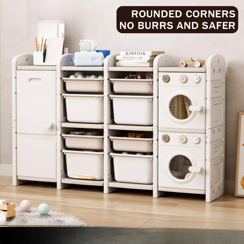 Toy Storage Rack Kids Storage Toy Storage Cabinet Bookshelf Floor ...