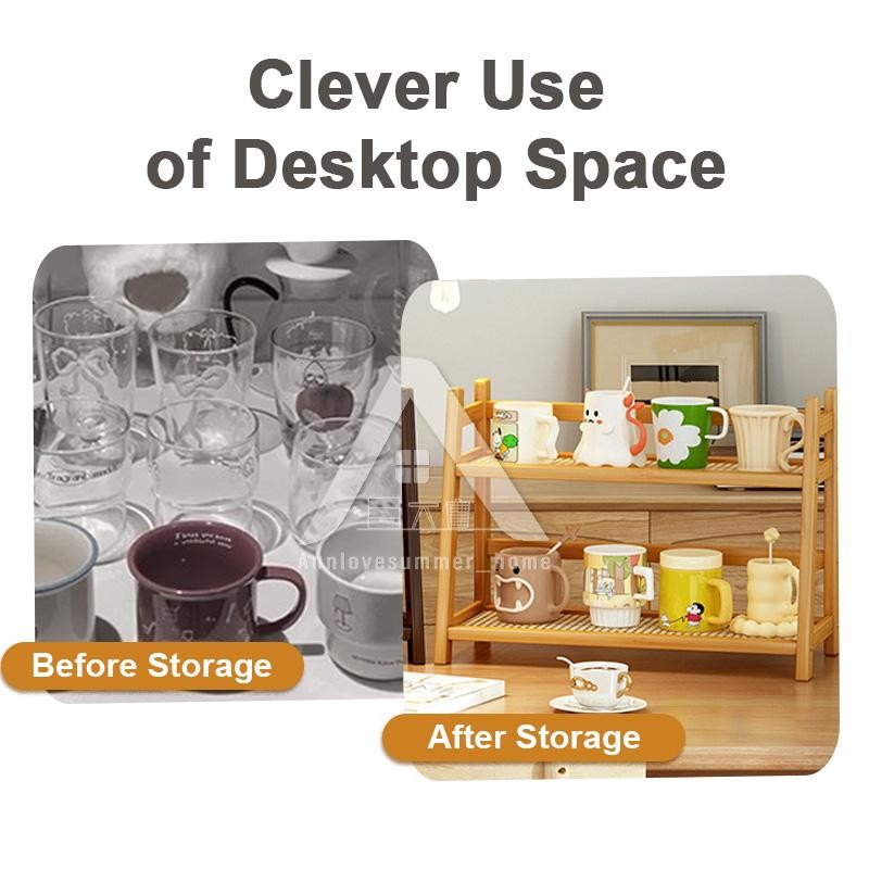 【ASH】Table Storage Rack Desktop Organizer Tabletop Kitchen Racks ...