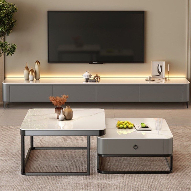TV Cabinet Rock Panel TV Console With A Luxurious And Luxurious Feel ...