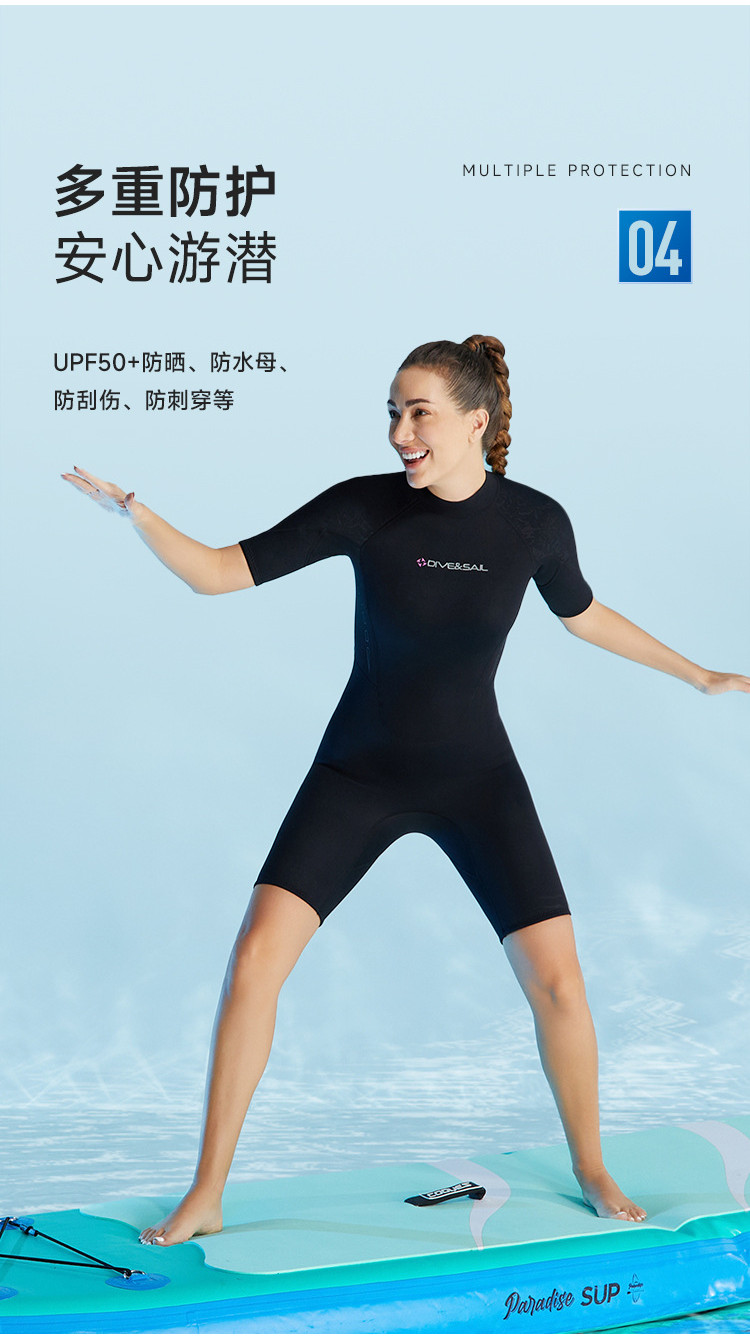 3mm Wetsuit for Woman OnePiece Thermal Diving Suits Short Sleeve