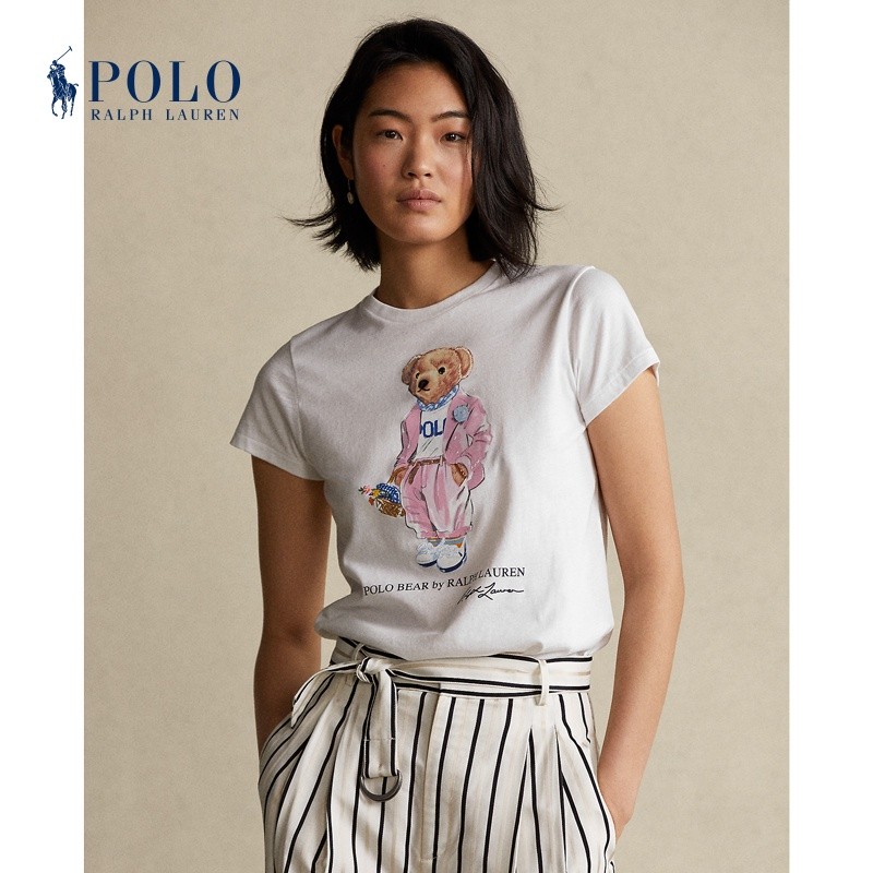 RALPH LAUREN Polo shirt bear print classic style for women. Shopee Singapore