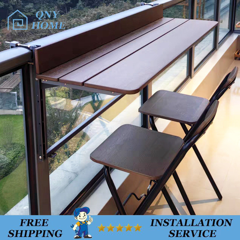 Balcony Railing Hanging Table Hanging Folding Table Home Small Bar ...