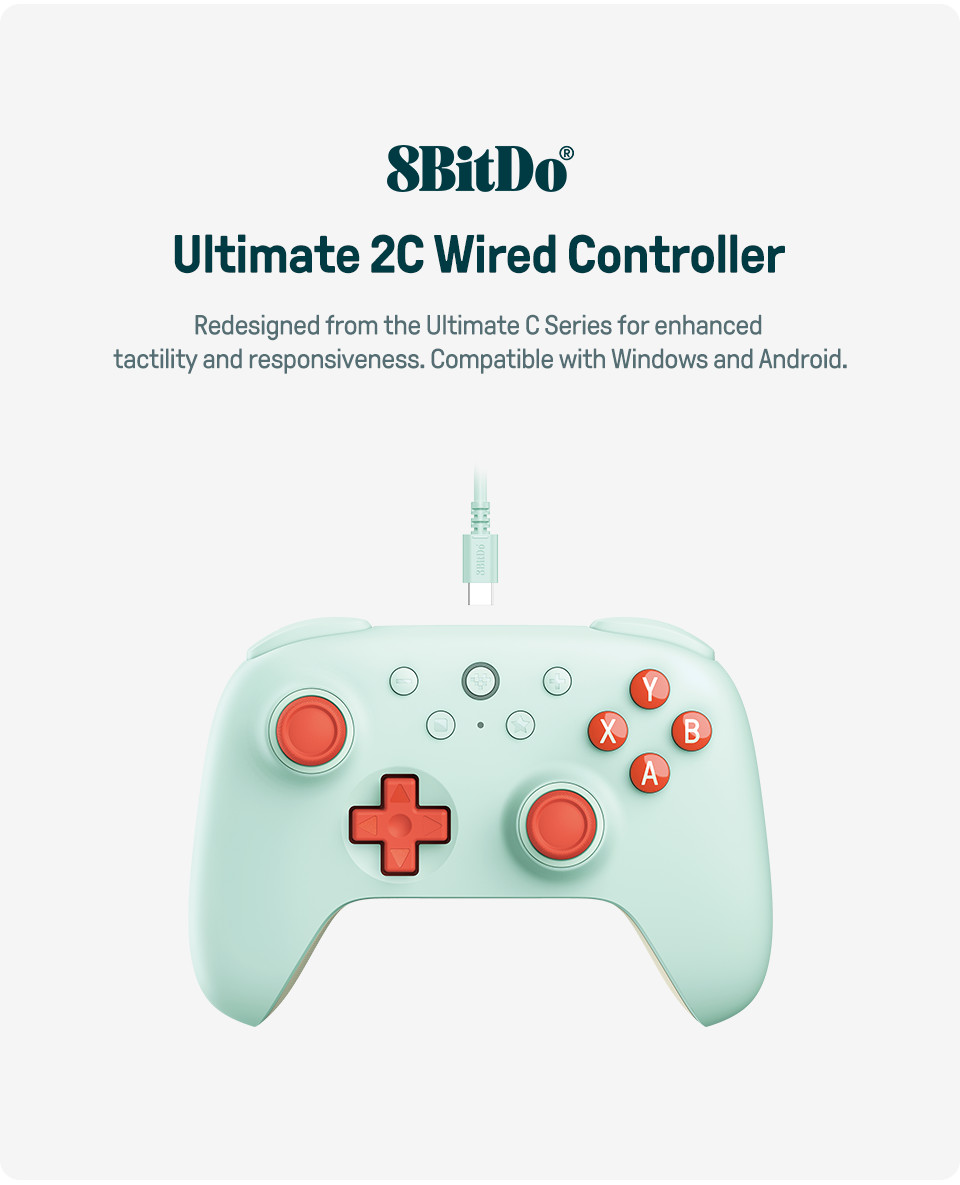 8BitDo - New Ultimate 2C Wired Gaming Controller for PC, Windows 10, 11 ...