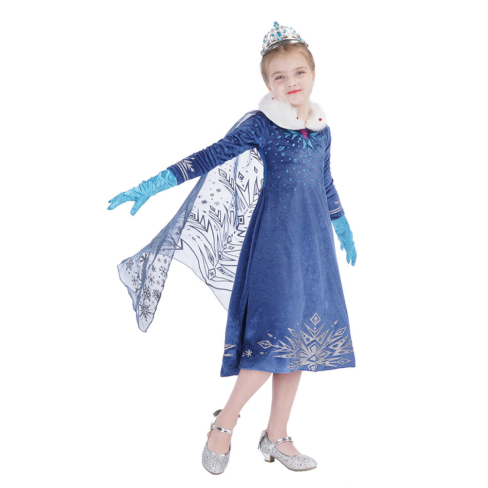 Frozen Snow Queen Elsa Costume For Winter Girls Elsa Cosplay Princess — free download