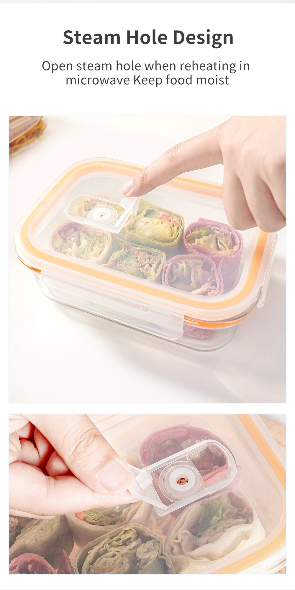 Simplus Food Storage Containers Set of 3 Glass Airtight BPA Free ...