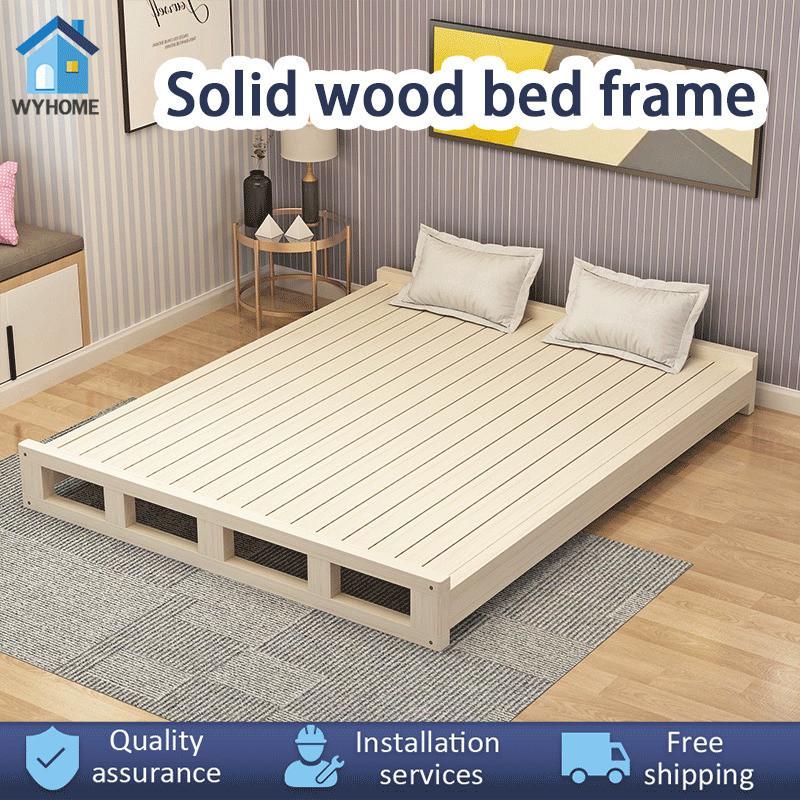 WY Solid Wood Hard Board Bed Storage Rack Solid Wood Rib Frame Wood ...