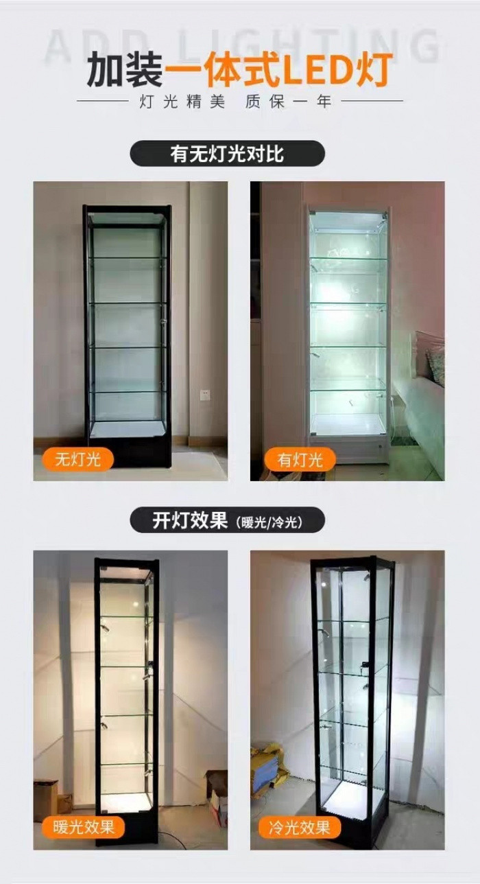 LEGO Figure Display Cabinet Model Toy Glass Showcase Storage Light ...