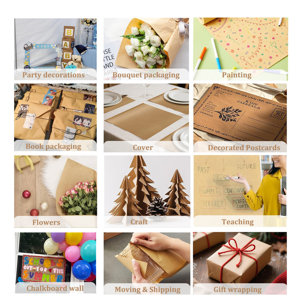 Brown Kraft Paper Roll For Wrapping Moving Packing Art Craft ...