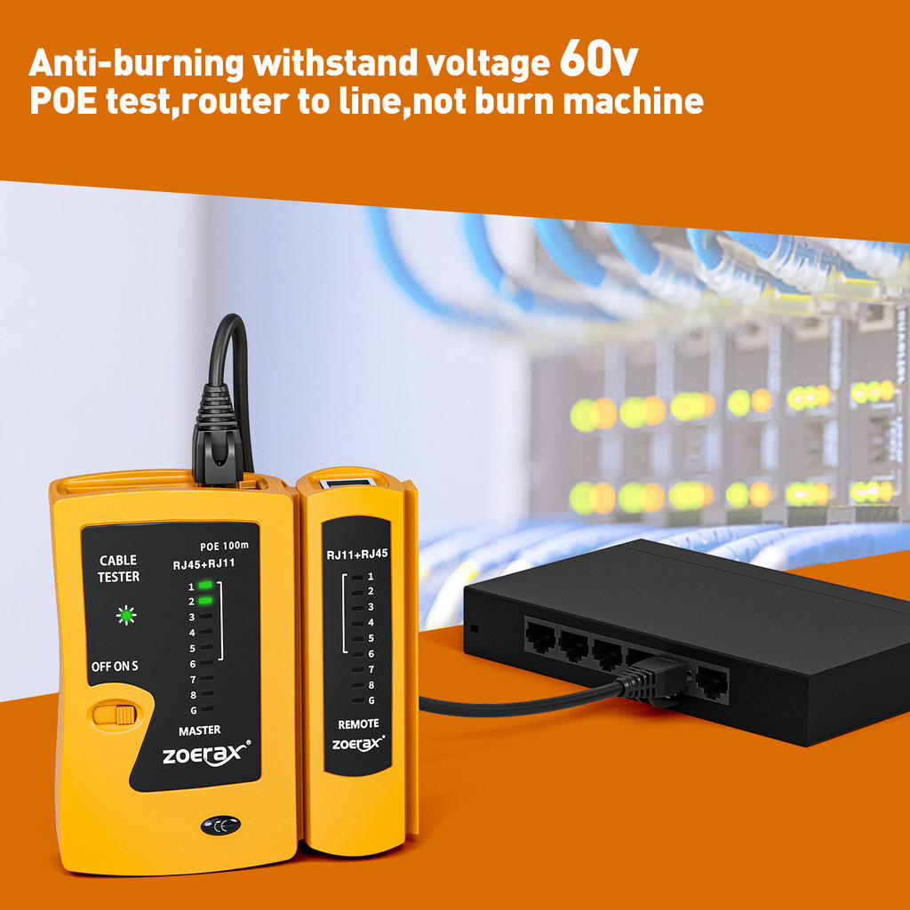 ZoeRax Network Ethernet Cable Tester for LAN RJ45 Cat5 Cat5e Cat6 Cat6a ...