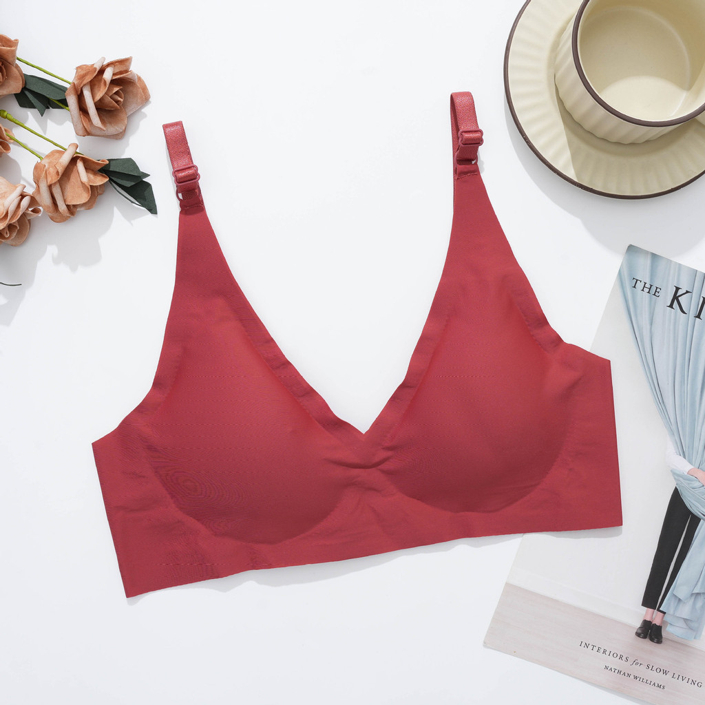 New Women seamless Bra Wireless Push up Bra Plus Size Bra Deep-V ...