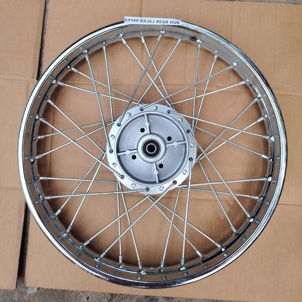 Front or Rear Hub Assembly with Rim & Bearing for CT100 Bajaj (MSK ...