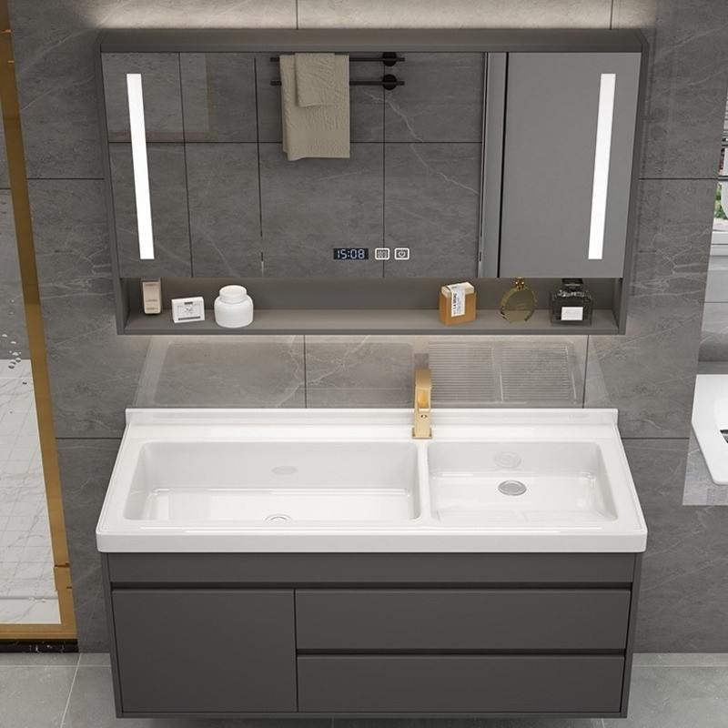 Bathroom Cabinet Nordic Ceramic Integrated Basin Bathroom Cabinet ...