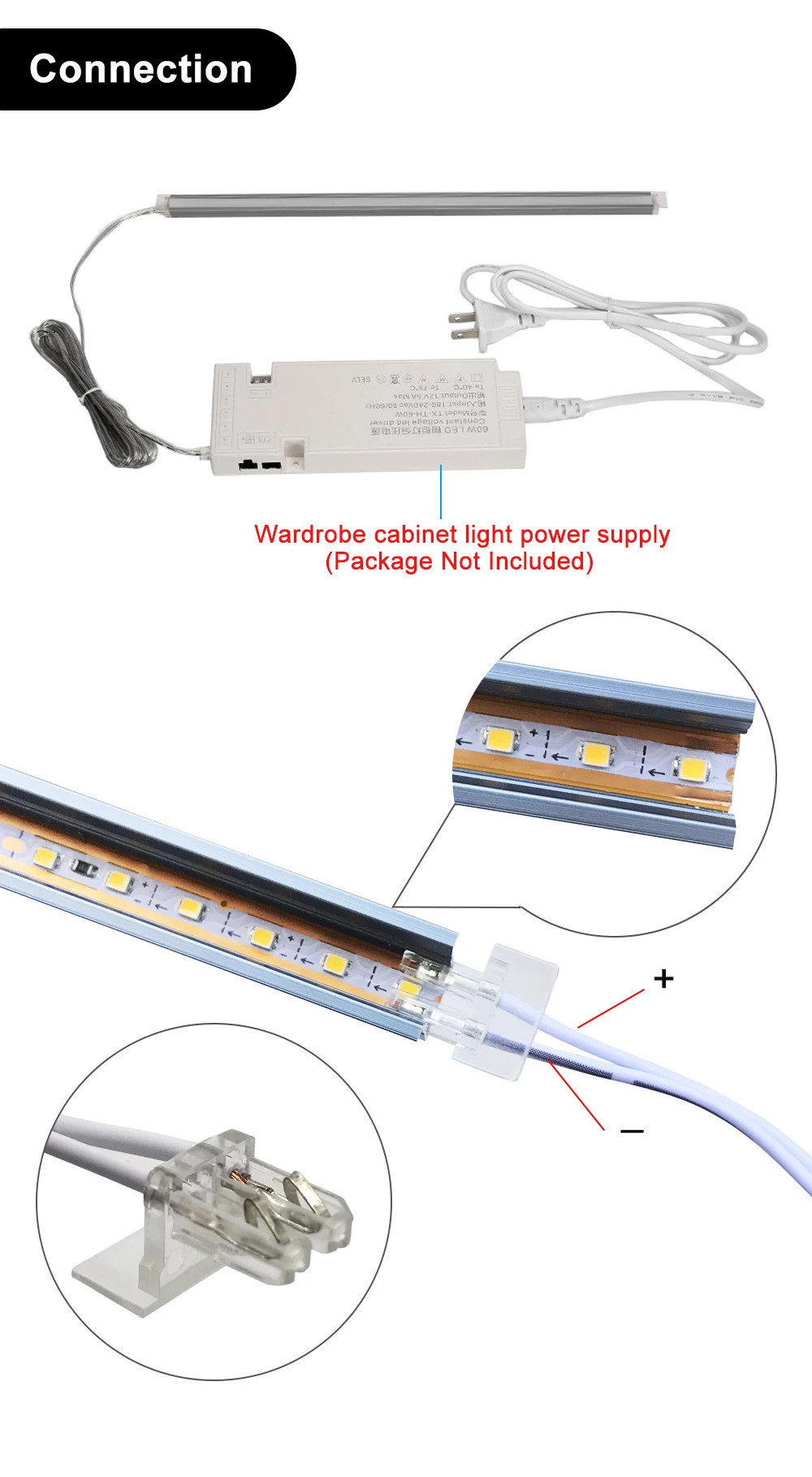Ultra-thin Aluminum Embedded Hidden Detachable Closet Light LED Cabinet ...