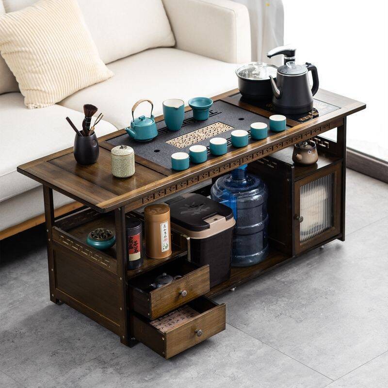 Desk Mobile Home Solid Wood Cart Sofa Side Living Room Coffee Tea End