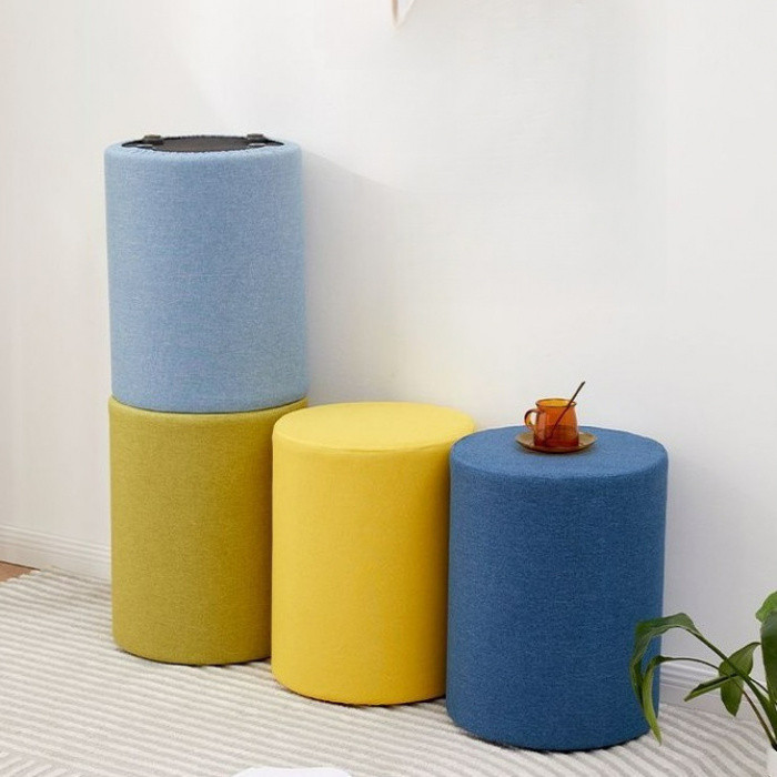 Cushion stool foot stool fabric round stool dressing stool living room