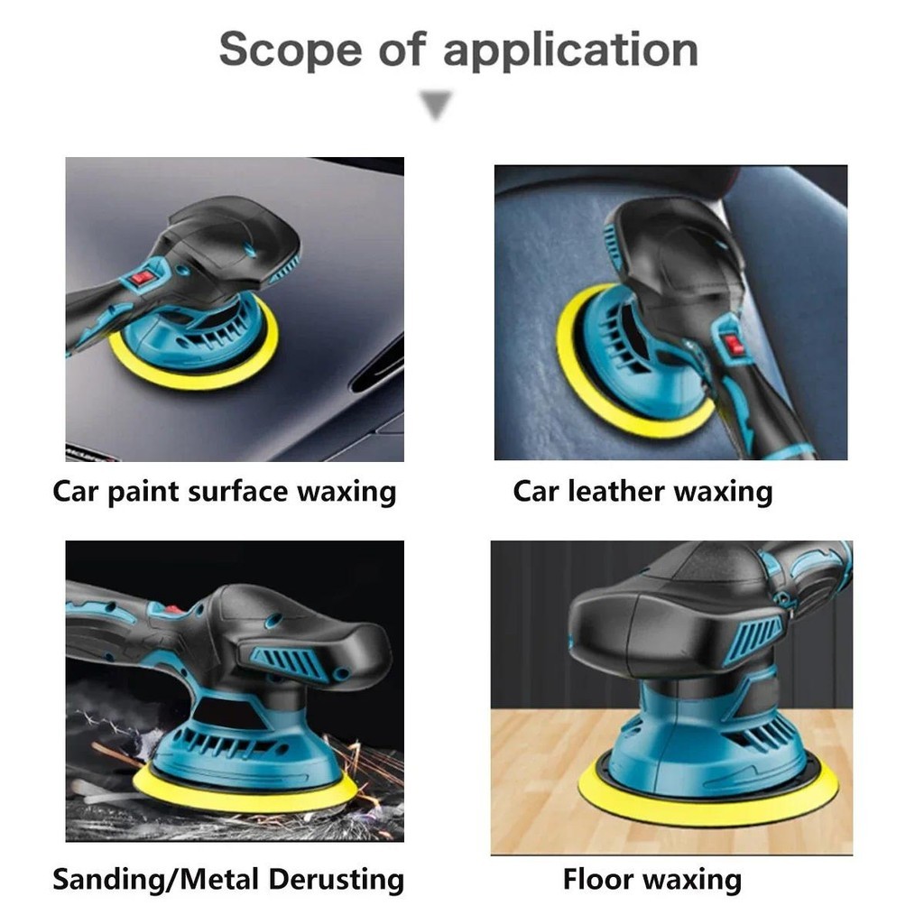 6 Gears Cordless Electric Car Polisher Rechargeable Auto Car Polishing ...