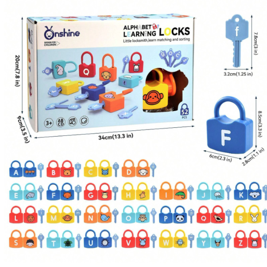 Alphabet Learning Lock Toys | Lock & Key Identifying Games for Toddlers ...